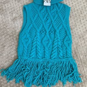 Zara sleevless sweater turquoise